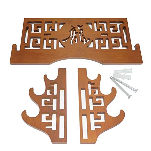 FOXSMZZ Bamboo Sword Dragon Frame Wall Mounted Samurai Sword Japanese Style Samurai Sword Display Rack Hanger 3 Layers - Thumbnail 3