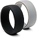 Silicone Wedding Ring (Band) for Men by SportGrow - 2 Rings Pack (Black+Grey) Size 10, Rubberized, Thin (2 mm), Premium Gift Box, for Hard-Working and Active People