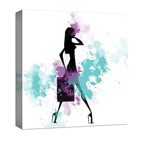 Canvas Wall Art Abstract Elegant People Painting Artwork for Home Prints Framed - 12x12 inches
