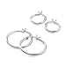 River Island Jewelry – 2 Pair Set 925 Sterling Silver 2mm Hoop Earrings Sizes 15mm & 25mm-