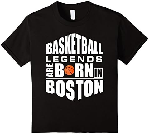 unisex-child Basketball Legends Are Born In BOSTON-Basketball Gift Shirt 4 Black
