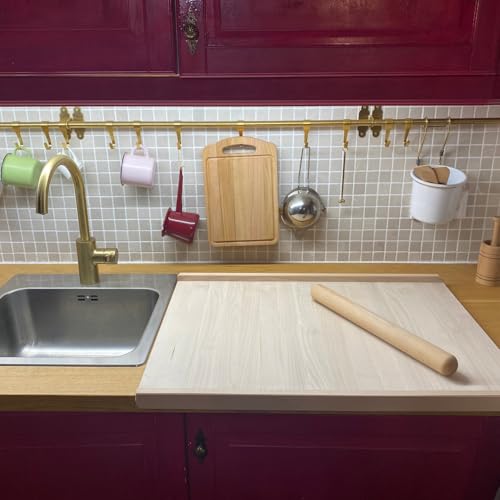 CULIMI Wooden Baking Board - Dough Board Pasta Board 70 x 50 cm Bread Boards Wooden Kitchen Utensils - Wooden Board for Rolling Out the Dough
