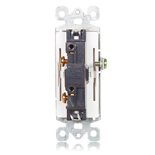 image for Maxxima Single Pole Decorative Wall Switch 15A On/Off White, Rocker Li