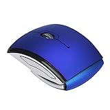 Ikevan 2016 Newest 2.4G Wireless Foldable Folding Arc Optical Mouse for Microsoft Laptop Notebook Blue