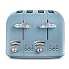 DeLonghi-Argento-Flora-CT04AZ-4-Slice-Toaster-Agave-Blue De'Longhi Argento Flora CT04.GR 4 Slice Toaster - Peppermint Green