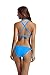 zeraca Women's Brazilian Tie Side Bottom Triangle Bikini Bathing Suits (L14, Hawaiian Ocean)