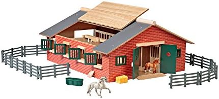 schleich horse stable with 2 bonus horses