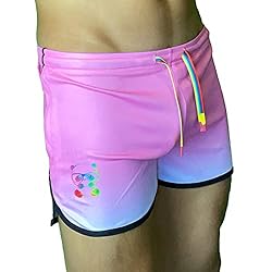 PandaTak Mens Running Booty Shorts, Zippered