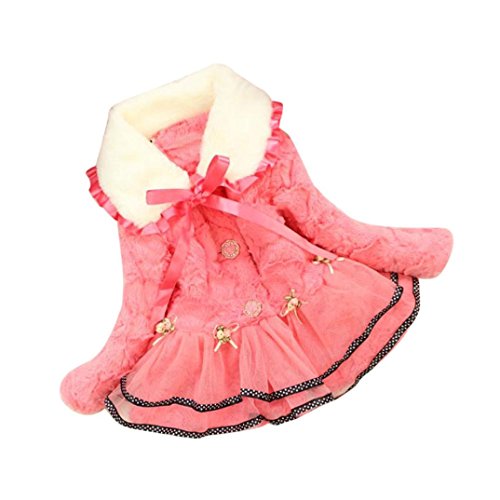 ZLOLIA Baby Clothes Girls Kid Outwear Winter Jacket Warm Dress Coat Snowsuit 2-5 Year (100, Red)