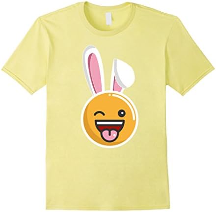 Men's Bunny Easter Costume Emoji Suit Ears Smiley Funny T-Shirt 2XL Lemon