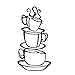 ShungHO Creative Coffee Cup Wall Decal Stickers Wall Decoration for Dining Room,Sitting Room and Kitchen