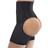 Ekouaer Women's Tummy Control Shapewear Butt Lifter & Thigh Slimmer,Black,M