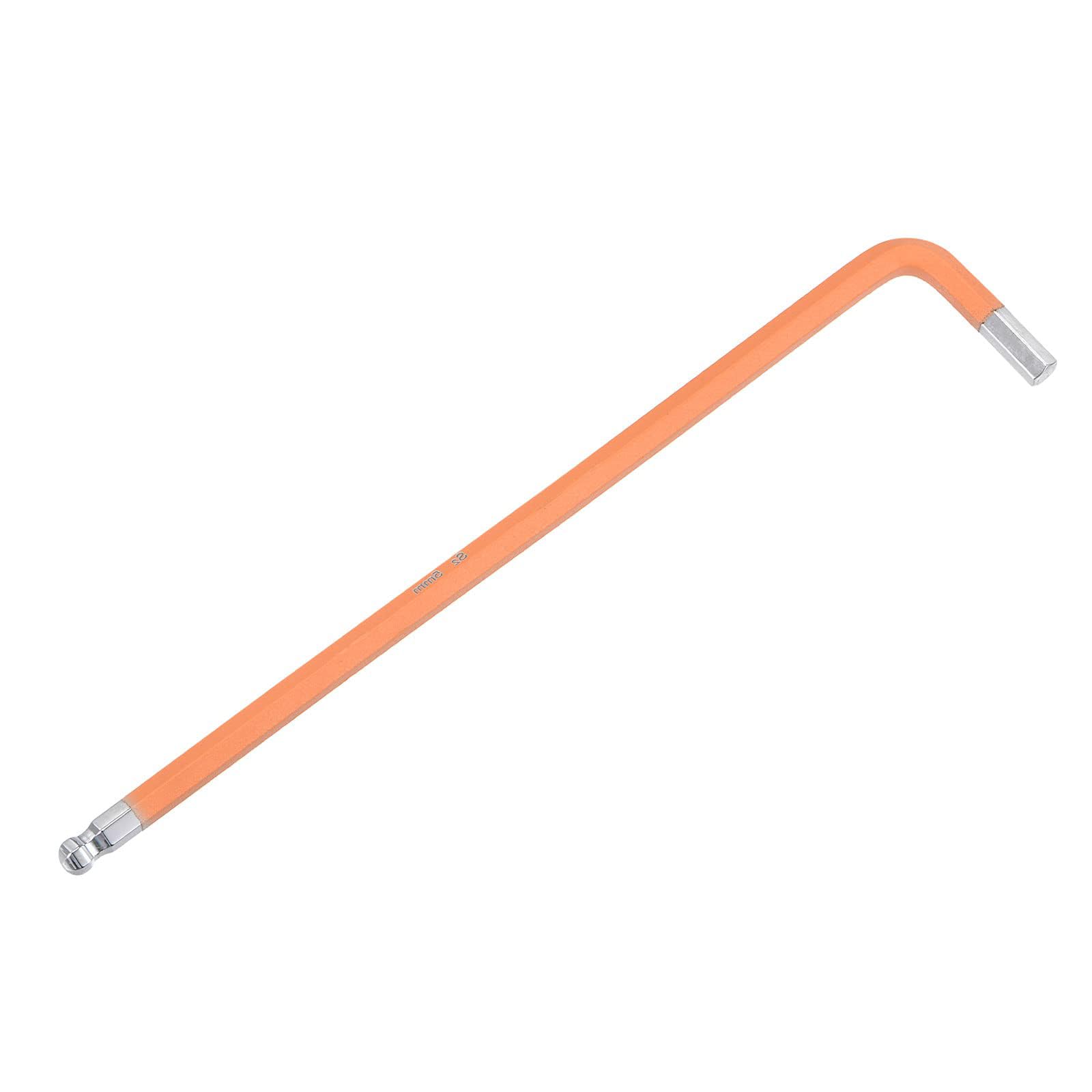 Unifizz 5mm Ball End Hex Key Wrench, L Shaped Long Arm Allen Wrench S2 Steel Repairing Tool 4 Pcs