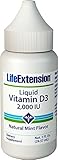Life Extension Liquid Vitamin D3 2000 IU, Natural Mint Flavor, 1 ounce