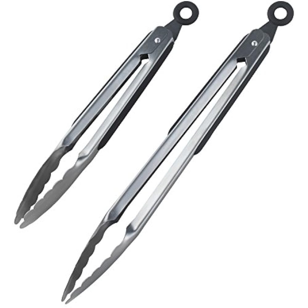 Premium Set 12inch 9inch StainlessSteel Locking Kitchen Tongs