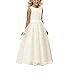 A line Wedding Pageant Lace Flower Girl Dress with Belt 2-12 Year Old