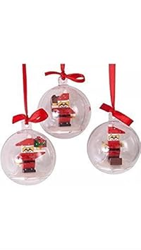 Lego Xmas Weihnachten - 3x Weihnachtskugel mit Figuren aus Bausteine - sehr seten