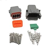 Kaifa 5 Sets Kit DT 8 Pin Waterproof Electrical Wire Connector Plug Kit 22-16Awg DT04-8P DT06-8S Kf00027-5