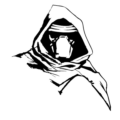 Kylo Ren Sith Jedi First Order 6" Vinyl Sticker Car Decal (6" Black)