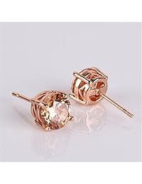 GULICX aretes de cristal de tono oro rosa, con piedra amarilla, viaje eterno, joyería, eternidad.