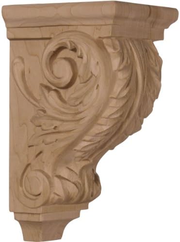 Ekena CORW03X04X07ACRO 3 1/2-Inch Width x 4-Inch Depth x 7-Inch Height Small Acanthus Wood Corbel - Red Oak