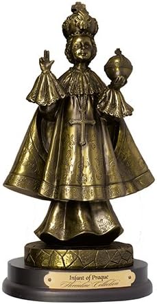 Infant of Prague Lord Saviour Jesus Figure Resin Cold Cast Bronze Effect Ornament
