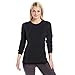 100% Merino Wool - Women's Midweight Base Layer - Long Sleeve Crew - Black - X-Large