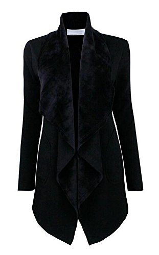 Womens Open Wrap Front Cardigan Cape Shrug Fall Autumn Winter Coat Tops Black Womens Open Wrap Front Cardigan Cape Shrug Fall Autumn Winter Coat Tops Black