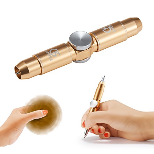 Kumika Hand Fidget Pen, Thinking Pen 2nd Generation, Fidget Spinning Metal Hand Toy, Stress Relief, Perfect for ADD, ADHD, Anxiety, with Premium Box for Kids Adults Time Killer (Gold)