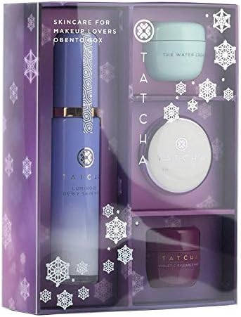 Tatcha Skincare for Makeup Lovers Obento Box - The Silk Canvas, The Water Cream, Luminous Dewy Skin Mist and Violet-C Radiance Mask