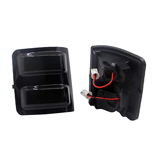 Smoke Side Mirror Marker Lights Lens Compatible with 2008-2016 Ford F250 F350 F450 Super Duty Turn Signal Aftermarket Replacement - Thumbnail 4