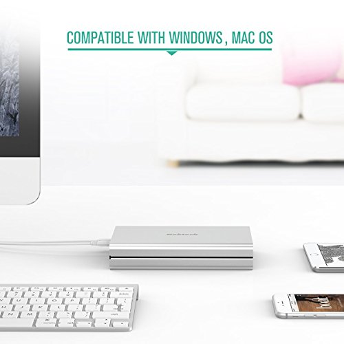 image for Nekteck Aluminum USB C Hard Drive Enclosure SATA HDD/SSD Adapter Case 