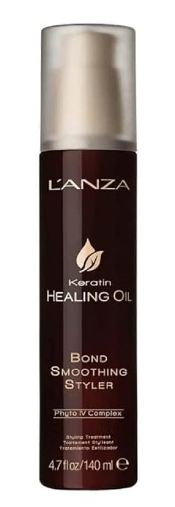 Photo 1 of L'ANZA Bond Smoothing Styler - Keratin Healing Oil Hair Care Bond Restore Treatment & Hair Styling Cream, Phyto IV Complex Hair Repair Treatment, Split End Repair Vegan Hair Serum (4.7 Fl Oz)