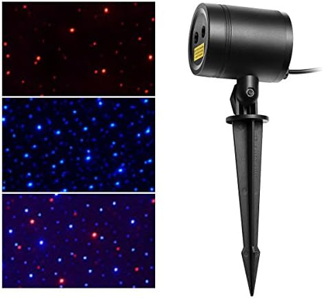 Christmas Light Projector, Christmas Laser Lights Outdoor Red &amp; Blue Star for Christmas, Holiday, Party, Landscape, and Garden Decoration