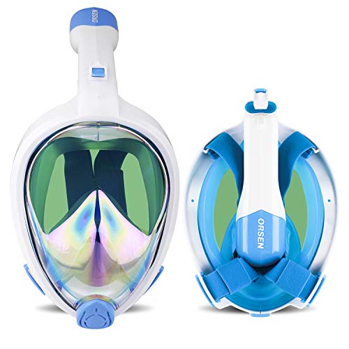 Orsen Newest Version Full Face Snorkel Mask Foldable 180 Panoramic View