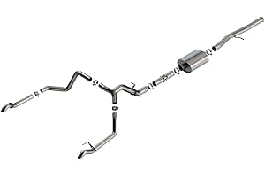 BORLA 140915 Cat-Back System for 2022-2023 Chevrolet Silverado 1500 ZR2/ GMC Sierra 1500 AT4X 6.2L V8 Automatic Transmission 4WD Crew Cab With Short Bed (5' 9") 147.4" Wheelbase. Turn Down Tail Pipes.
