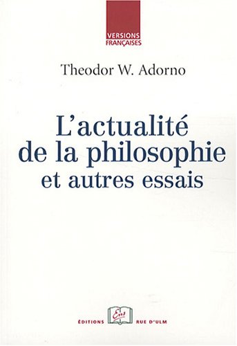 L' actualité de la philosophie
