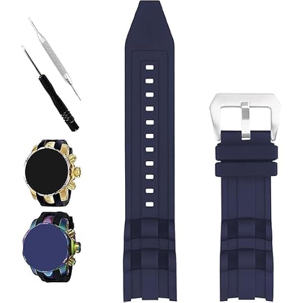 Cinturino In Silicone 26 Mm Per Orologi Invicta Russian Diver, Nero, Uomo E Donna - 2