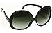 Women's Designer Style Vintage Oversized Sunglasses-Assorted Brands (XL Black Gloss)