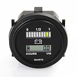 SEARON LED Battery Indicator Meter with Hour Meter Gauge for Forklift Trucks Yamaha Golf Carts RV's Boats Scooters Electric Vehicle