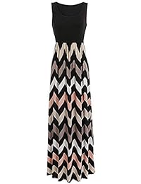 Vestido largo para mujer, estilo bohemio, estilo imperio, chevron, informal, para la playa