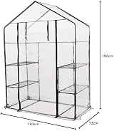Taylor & Brown Walk In Greenhouse 4 Shelves PVC Cover 56x77 inches view 8
