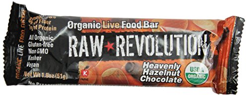 Raw Revolution Organic Live Food Bar - Heavenly Hazelnut Chocolate, 1.8 Ounce (Pack of 12)