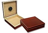 Prestige Import Group - The Chateau Small Cigar Humidor - Capacity: 20 Cigars - Color: Cherry