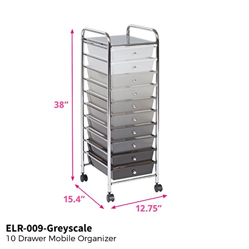Ecr4kids 10 Drawer Mobile Organizer Grey Buy Online In Oman