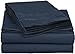 Clara Clark Premier 1800, Twin Bed Sheet Set, 3Pcs Deep Pocket Navy Blue Sheets, Includes Fitted, Flat & Pillowcase, Microfiber, Soft & Breathable, Fade Resistant