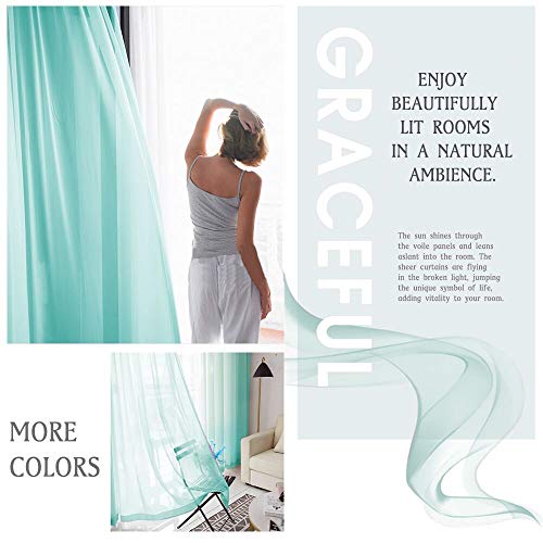 image for NICETOWN NICETWON Sheer Curtains Voile Drapes - Ring Top Window Treatm