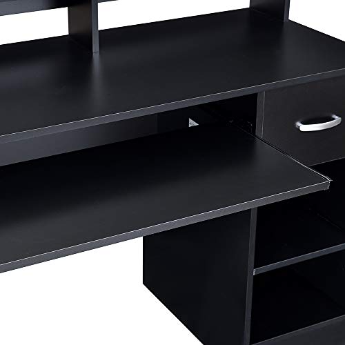 ROCKPOINT Axess Black Computer Keyboard Tray and Drawer Small Home