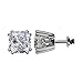 NANA Cushion Cut Swarovski Zirconia Stud Earrings Silver & 14k Solid Gold Post 0.60cttw - 4.00cttw