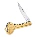 Foreveryang| Opening Tactical Folding Knife, Key Folding Knife KEY OK Printed Camping Outdoor Survival Pocket Knife Folding Blade Key Shaped Knife Gift Gold
